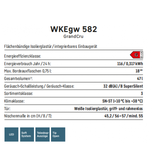 利勃海尔WKEgw 582 GrandCru 嵌入式酒柜